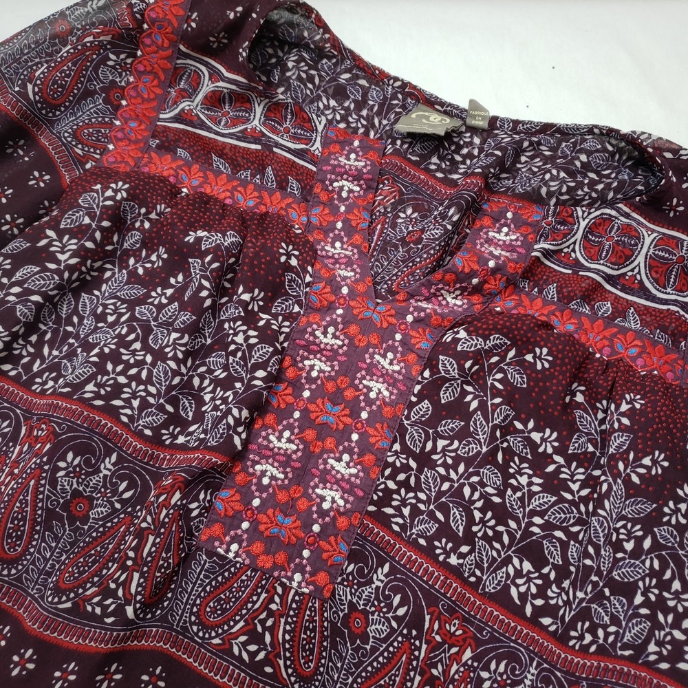 Anthropologie One September Vella Size Medium Mini Dress Tunic Boho Peasant - Picture 5 of 11